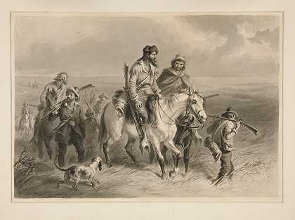 入侵堪萨斯州的边境流氓`Border Ruffians Invading Kansas by Felix O. C. Darley