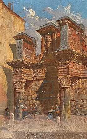 罗马，托雷德康蒂的专栏`Rome, Columns in Torre dei Conti (1876) by Alois Schönn