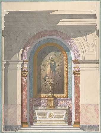 祭坛设计`Design for Altar (19th Century) by Jules-Edmond-Charles Lachaise