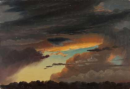 云研究`Cloud Study (1852) by Knud Baade