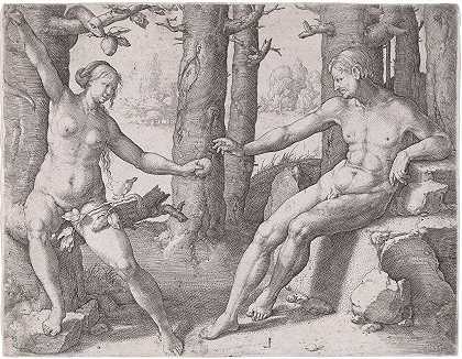 人类的堕落`The Fall of Man (c. 1530) by Lucas Van Leyden