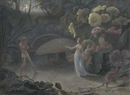 奥伯伦与泰坦尼克号`Oberon and Titania (1837) by Francis Danby
