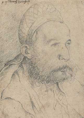 男人肖像`Portrait of a Man (c. 1515) by Leonhard Beck