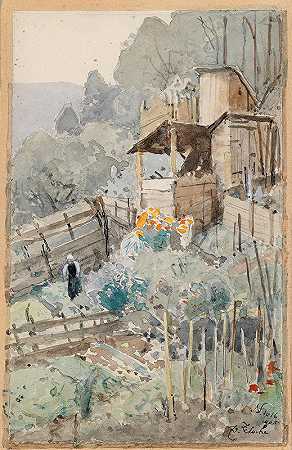 菜园`Gemüsegarten (1905) by Eduard Zetsche