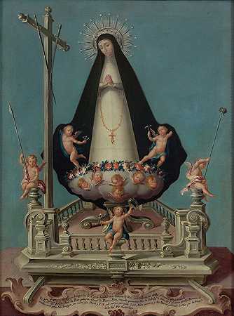 孤独的女子，来自维多利亚修道院的最低点`Virgin of Solitude, from the Mínimos de la Victoria Convent (1782~1789) by José Campeche y Jordán
