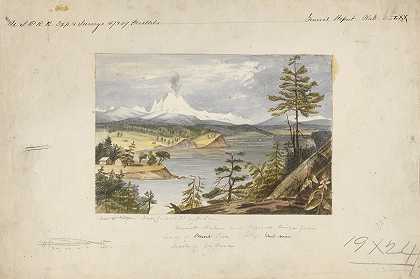 贝克山和喀斯喀特山脉，从惠特比岛出发`Mt. Baker and Cascade Range, from Whitby’s Island (1854) by John Mix Stanley