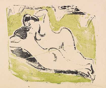 日光浴浴者`Sich sonnende Badende (1909) by Ernst Ludwig Kirchner