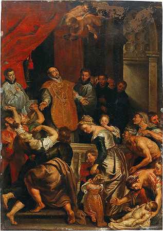洛约拉圣伊格纳修斯的奇迹`The Miracles of Saint Ignatius of Loyola by Circle of Peter Paul Rubens