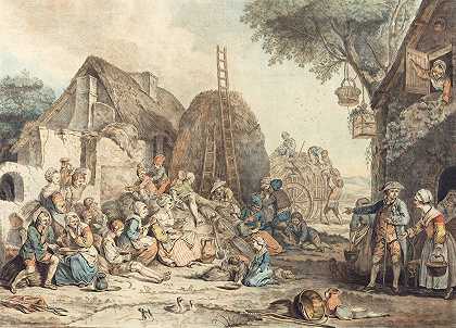 收割机午餐`The Harvesters Lunch (1774) by Jean François Janinet