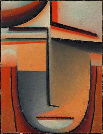 抽象头悲剧的`Abstract Head; Tragic (1928) by Alexej von Jawlensky