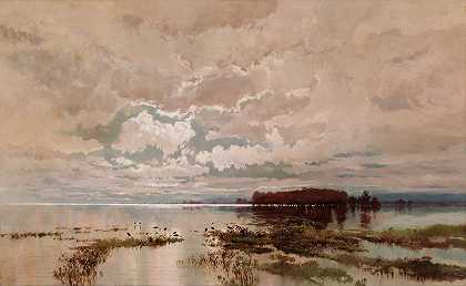 1890年达令河的洪水`The flood in the Darling 1890 (1895) by William Charles Piguenit