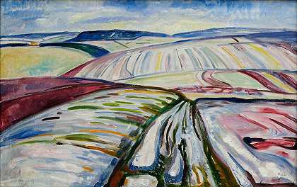 雪地`Field in Snow (1907) by Edvard Munch