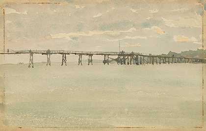 灰色和银色-南端码头`Grey and Silver–Pier, Southend (1882~1883) by James Abbott McNeill Whistler