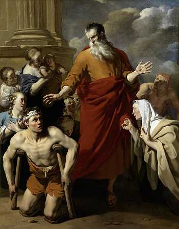 圣保罗在Lystra治愈残疾人`St Paul Healing the Cripple at Lystra (1663) by Karel Dujardin