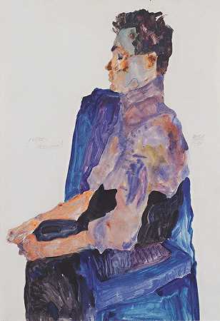 安东·佩什卡肖像`Portrait of Anton Peschka (1911) by Egon Schiele