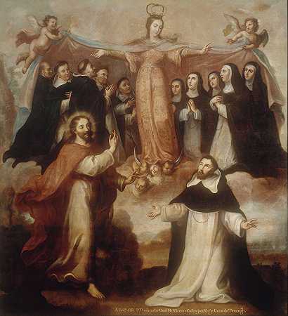 多米尼加圣母寓言`Allegory of the Virgin Patroness of the Dominicans by Miguel Cabrera