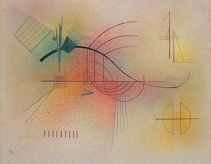 行（行）`Linie (Line) (1929) by Wassily Kandinsky