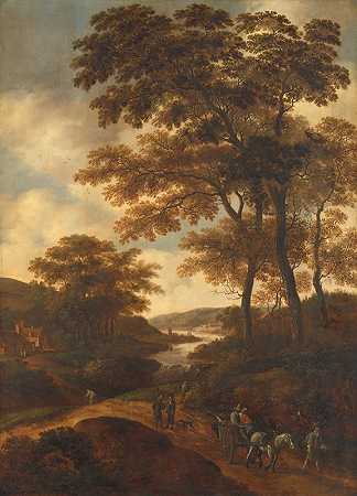 森林景观`Wooded Landscape (1640 ~ 1678) by Pieter Jansz. van Asch