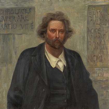 埃里克·瓦卢姆肖像`Portrait of Erik Vullum (1901) by J.A.G. Acke