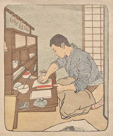 日本打印机`The Japanese Printer (1900~1901) by Emil Orlik