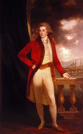 乔治·波特船长肖像`Portrait of Captain George Porter (1789) by John Hoppner