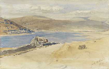 苏格兰威廉堡林纳湖景观`Gezicht op het Loch Linnhe bij Fort William, Schotland (1848) by Charles Rochussen