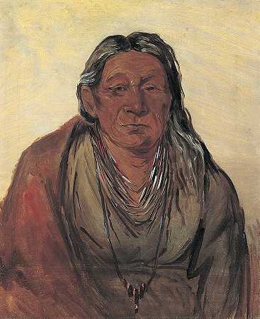 华佩赛酋长的母亲`Wah~pe~séh~see, Mother of the Chief (1830) by George Catlin