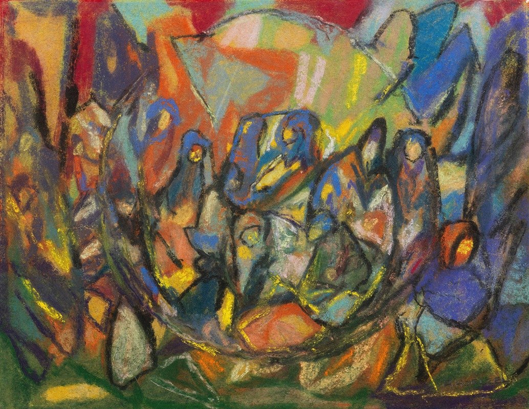 无标题（数字合成）`Ohne Titel (Figurenkomposition) (1930) by Adolf Hölzel
