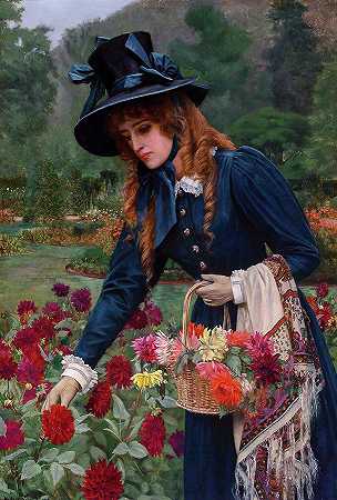 卖花女`The Flower Girl by Herbert Gustave Schmalz