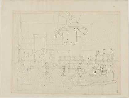 在英国皇家学院萨默塞特学院（Somerset House）学习《伦敦的缩影》（Microsof London）`Study for Drawing from Life at the Royal Academy, Somerset House, from Microcosm of London (c. 1808) by Augustus Charles Pugin