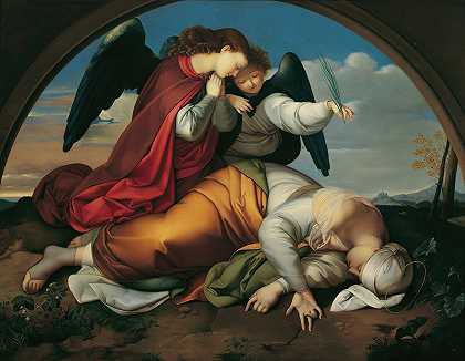死亡的圣凯西利亚（维也纳版本）`Die tote heilige Caecilia (Wiener Fassung) (1821) by Johann Evangelist Scheffer von Leonhardshoff