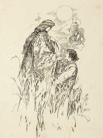 然后贝波把公主抬上岸`Then Beppo Carried the Princess Ashore (1894) by Howard Pyle