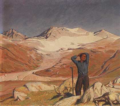 高山之春`Alpenfrühling (Ca. 1900~1920) by Erich Erler