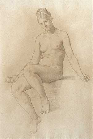 女性裸体`Female Nude (1810) by Julius Schnorr Von Carolsfeld