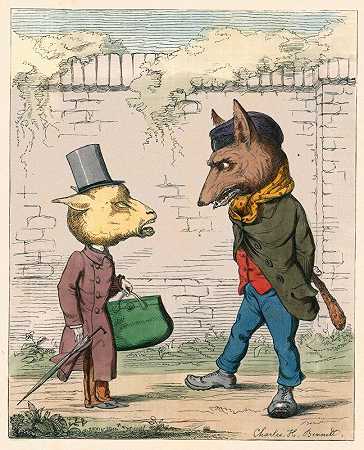 狼和羔羊`The Wolf And The Lamb (1857) by Charles Henry Bennett