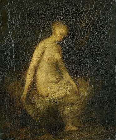 洗澡的女人`Badende vrouw (1840 ~ 1886) by Hippolyte Michaud