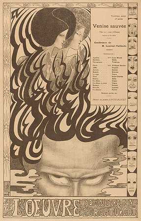 托马斯·奥特韦的戏剧《Vénise Sauve》海报`Affiche voor het toneelstuk Vénise sauvée van Thomas Otway (1895) by Jan Toorop