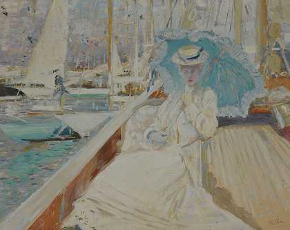 乘船`En bateau by Paul César Helleu