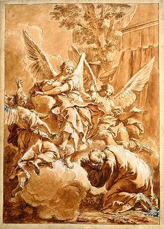 亚伯拉罕和三位天使`Abraham and the Three Angels (circa 1750) by Francesco Fontebasso