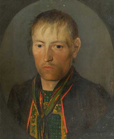 农民肖像`Porträt eines Bauern (1826) by Franz Gasser