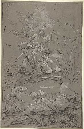客西马尼花园里的基督`Christ in the Garden of Gethsemane (1712–62) by Paul Troger