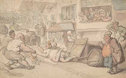 布鲁尔s draymen在开玩笑`Brewers draymen having a frolic (ca. 1780–1825) by Thomas Rowlandson