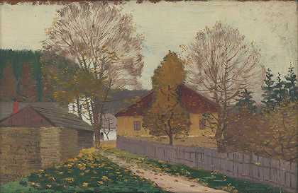 村庄`The village (1909) by Ferdinand Katona