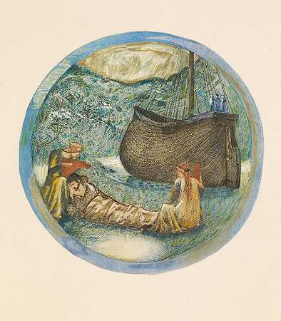 甜蜜的草地`Meadow Sweet (1905) by Sir Edward Coley Burne-Jones