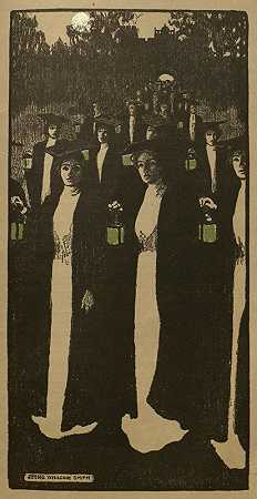 十月`October (1909) by Jessie Willcox Smith