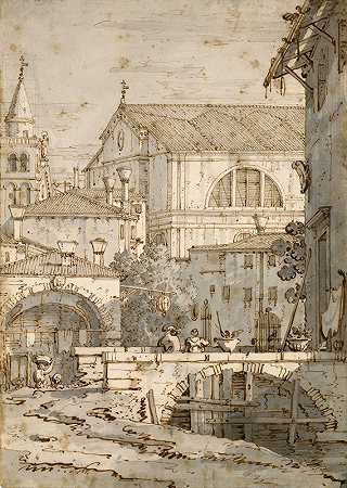 建筑随想曲`Architectural Capriccio (1700~1768) by Canaletto