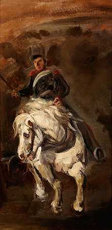 骑兵`Artillerist on Horseback (1834~1835) by Piotr Michałowski