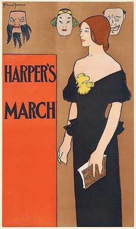 哈珀三月`Harpers March (1896) by Edward Penfield