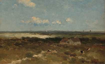 沙丘景观`Dune landscape (1870 ~ 1896) by Johan Hendrik Weissenbruch