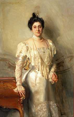 阿舍·B·韦特海默夫人肖像`Portrait of Mrs. Asher B. Wertheimer (1898) by John Singer Sargent
